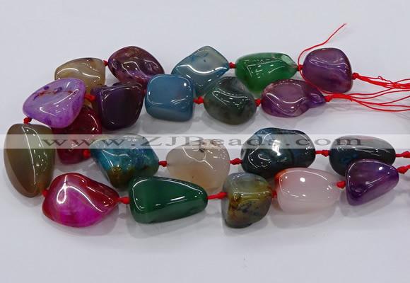 CNG3052 25*30mm - 30*40mm nuggets agate gemstone beads