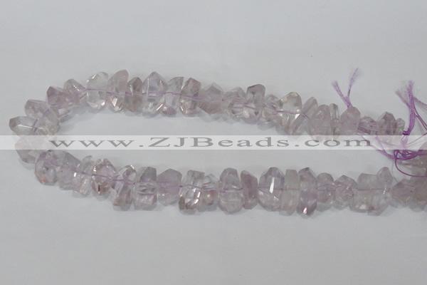 CNG308 15.5 inches 10*18mm faceted nuggets amethyst gemstone beads