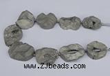 CNG3090 15.5 inches 25*30mm - 35*50mm freeform plated druzy agate beads
