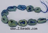 CNG3092 15.5 inches 25*30mm - 35*50mm freeform plated druzy agate beads