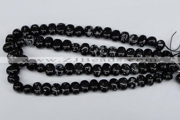 CNG31 15.5 inches 11*15mm nuggets snowflake obsidian gemstone beads