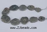 CNG3100 15.5 inches 25*30mm - 35*50mm freeform plated druzy agate beads