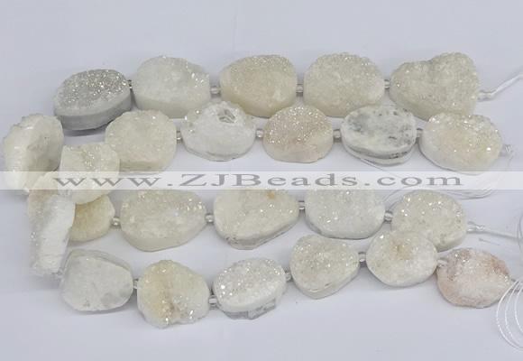 CNG3140 15.5 inches 22*30mm - 28*40mm freeform plated druzy agate beads