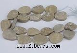 CNG3141 15.5 inches 22*30mm - 28*40mm freeform plated druzy agate beads