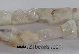 CNG3150 15.5 inche 8*15mm - 11*20mm freeform plated druzy agate beads