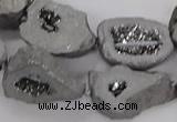 CNG3161 15.5 inches 13*18mm - 18*25mm freeform plated druzy agate beads