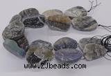 CNG3195 15.5 inches 30*40mm - 35*50mm freeform plated druzy agate beads