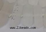 CNG3198 10*25mm - 16*40mm faceted nuggets matte white crystal beads