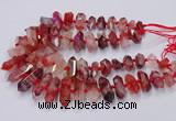 CNG3204 10*25mm - 12*45mm faceted nuggets pink quartz beads