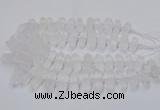 CNG3208 10*25mm - 12*45mm faceted nuggets matte white crystal beads