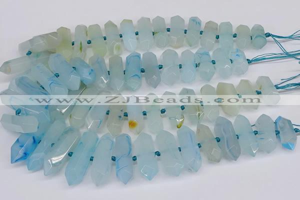 CNG3225 15.5 inches 10*25mm - 12*45mm faceted nuggets agate beads