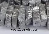 CNG3236 15.5 inches 20*25mm - 25*30mm nuggets plated white crystal beads