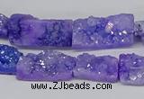 CNG3251 15.5 inches 8*15mm - 11*20mm freeform plated druzy agate beads
