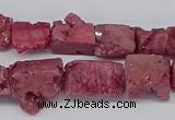 CNG3252 15.5 inches 8*15mm - 11*20mm freeform plated druzy agate beads