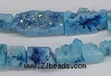 CNG3253 15.5 inches 8*15mm - 11*20mm freeform plated druzy agate beads