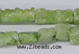 CNG3254 15.5 inches 8*15mm - 11*20mm freeform plated druzy agate beads