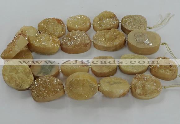 CNG3270 15.5 inches 22*30mm - 30*40mm freeform druzy agate beads