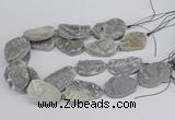 CNG3274 22*30mm - 30*40mm freeform plated druzy agate beads