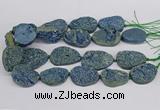 CNG3277 22*30mm - 30*40mm freeform plated druzy agate beads