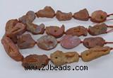 CNG3284 25*30mm - 28*45mm freeform plated druzy agate beads