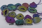 CNG3296 30*35mm - 35*40mm freeform plated druzy agate beads