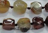 CNG330 15.5 inches 8*10mm - 15*18mm faceted nuggets agate beads