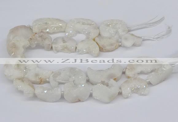 CNG3306 20*30mm - 30*45mm freeform plated druzy agate beads