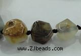 CNG331 15.5 inches 8*10mm - 15*18mm faceted nuggets agate beads