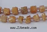 CNG3321 15.5 inches 4*6mm - 8*10mm nuggets plated druzy agate beads