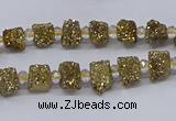 CNG3325 15.5 inches 4*6mm - 8*10mm nuggets plated druzy agate beads