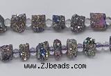 CNG3327 15.5 inches 4*6mm - 8*10mm nuggets plated druzy agate beads