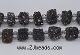 CNG3330 15.5 inches 4*6mm - 8*10mm nuggets plated druzy agate beads