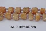 CNG3334 15.5 inches 6*8mm - 10*14mm nuggets plated druzy agate beads