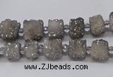 CNG3335 15.5 inches 6*8mm - 10*14mm nuggets plated druzy agate beads