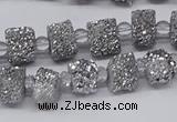 CNG3336 15.5 inches 6*8mm - 10*14mm nuggets plated druzy agate beads