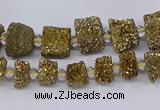 CNG3337 15.5 inches 6*8mm - 10*14mm nuggets plated druzy agate beads