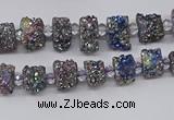 CNG3339 15.5 inches 6*8mm - 10*14mm nuggets plated druzy agate beads