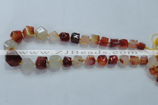 CNG336 15.5 inches 8*10mm - 15*18mm faceted nuggets agate beads