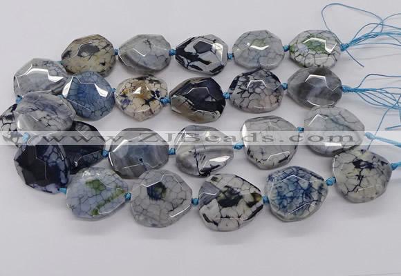 CNG3402 15.5 inches 28*30mm - 30*32mm faceted freeform agate beads