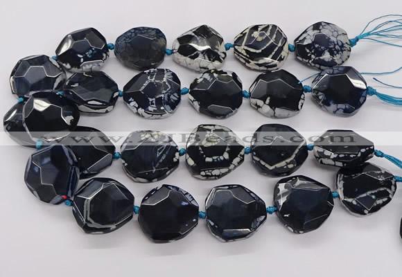 CNG3404 15.5 inches 28*30mm - 30*32mm faceted freeform agate beads