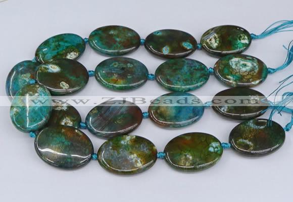 CNG3453 15.5 inches 30*40mm oval dragon veins agate beads