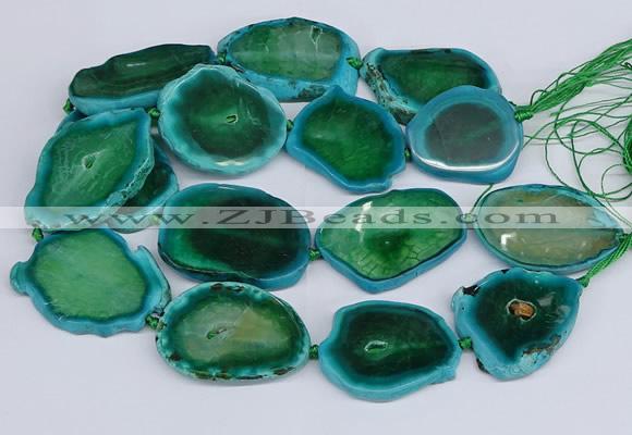 CNG3464 15.5 inches 35*40mm - 45*55mm freeform agate beads