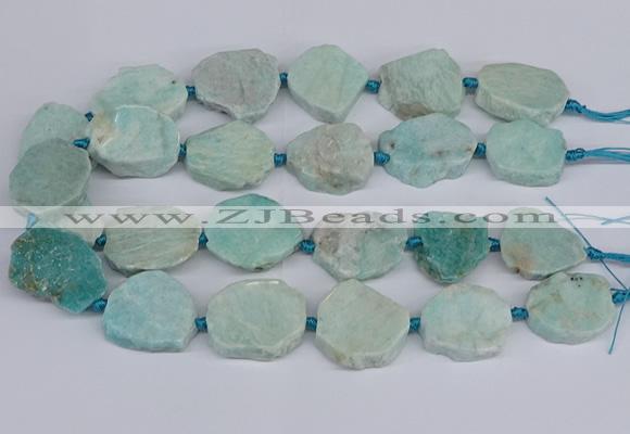 CNG3469 15.5 inches 20*25mm - 30*35mm freeform amazonite beads