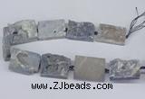 CNG3473 15.5 inches 30*40mm freeform plated druzy agate beads