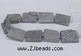 CNG3474 15.5 inches 30*40mm freeform plated druzy agate beads