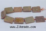 CNG3476 15.5 inches 30*40mm freeform plated druzy agate beads