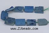 CNG3477 15.5 inches 30*40mm freeform plated druzy agate beads