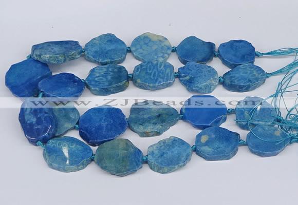 CNG3486 30*35mm - 35*45mm freeform chrysanthemum agate beads