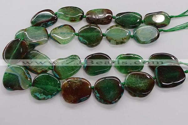 CNG3517 15.5 inches 20*25mm - 25*35mm freeform agate slab beads