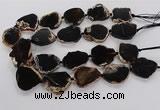 CNG3518 15.5 inches 20*25mm - 25*35mm freeform agate slab beads